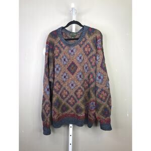 Vintage Croft & Barrow multi color diamond pattern knit sweater